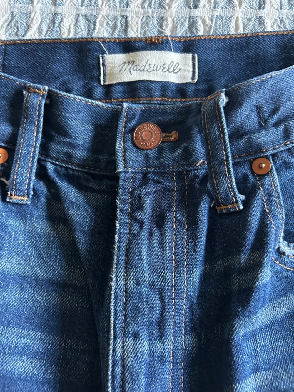 Madewell Ladies Deep Blue Straight-Leg Jeans